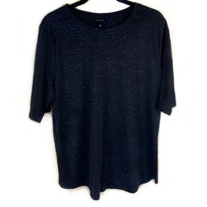 Who What Wear black gold glitter speck casual short sleeve tee shirt